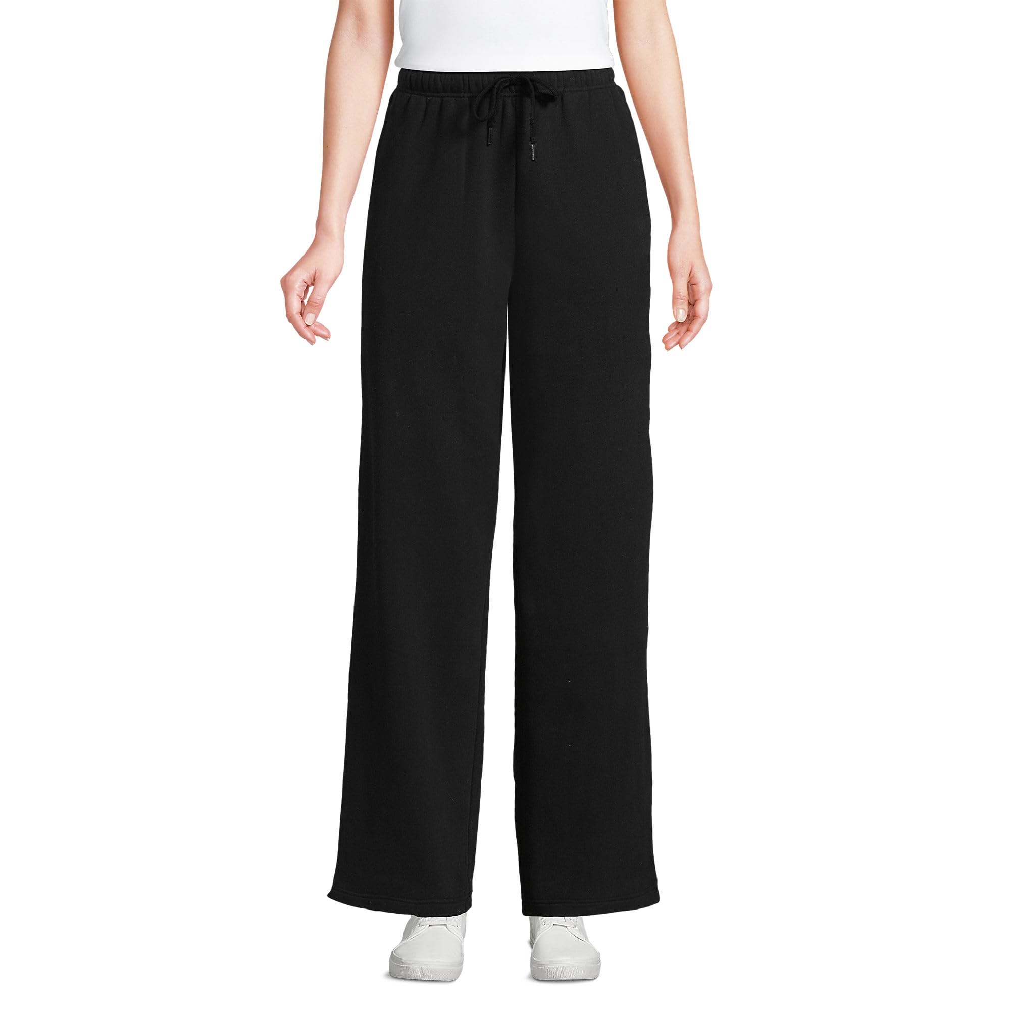 Lands End Womens Serious Sweats High Rise Relaxed Straight Leg Pants
