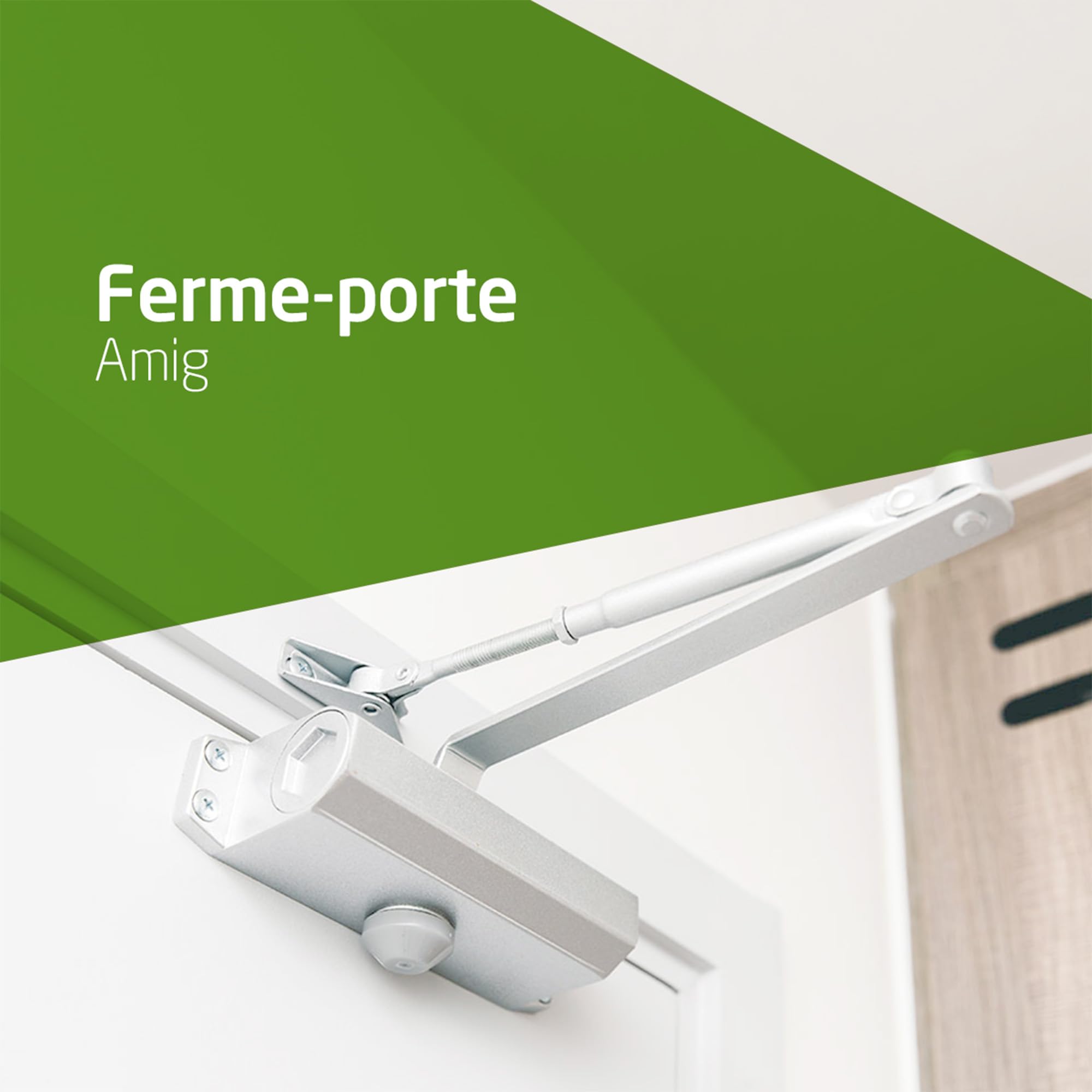 Amig - Ferme-porte automatique pour portes d'un poids maximal de 40 kg et d'une largeur maximale de 85 cm - Avec rétention | En aluminium argenté | Évite les accidents | Vis incluses