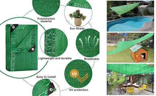 Begrit 70% 9X20Ft Shade Cloth With Grommets Garden Sun Mesh Sunblock Uv Resistant Net For Garden Cover Flowers,Patio Plants,Chicken Coop,Greenhouse(Green) #TOP3