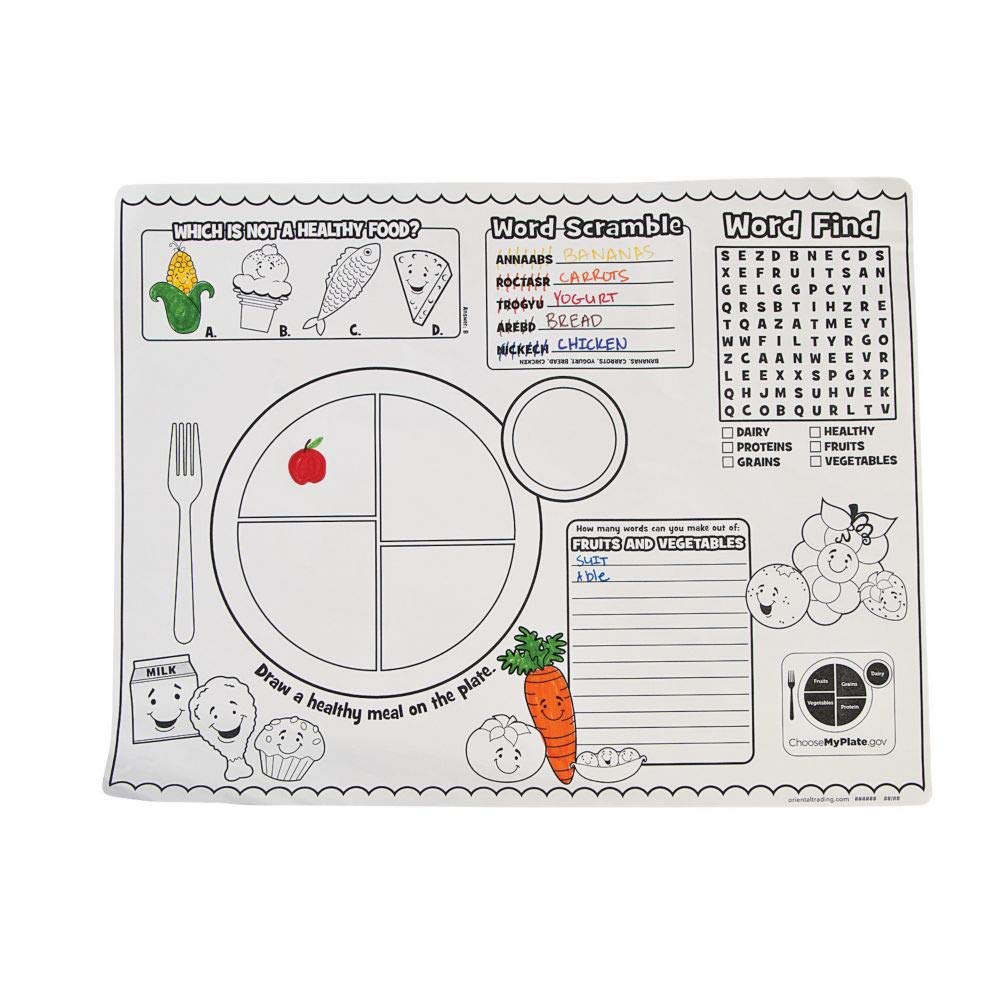 Fun ExpressMy Plate Activity Mat - 12 Pieces - Educational and Learning Activities for Kids
