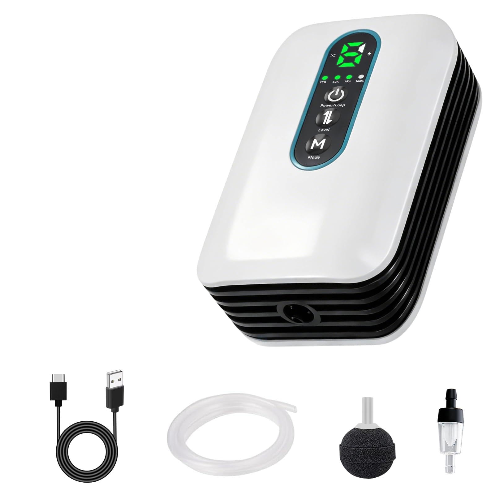 Nikou Air Pump Aquarium Silent Adjustable Fish Tank Air Pump Single Outlets with Accessories Suitable for Fish, Adjustable Fish Tank Air Pump for Outdoor Fishing and Fish Transport ﻿