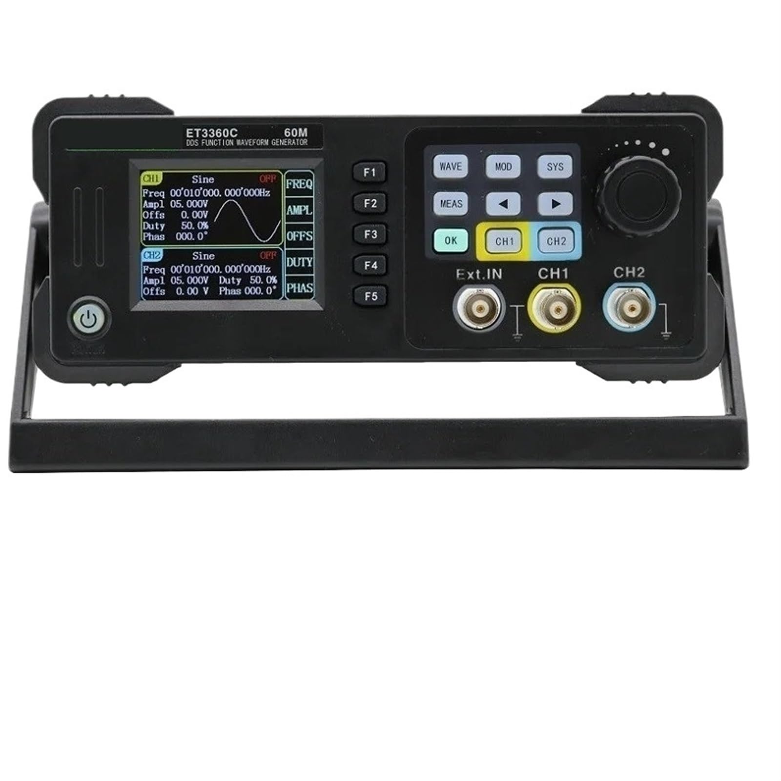 Generatore di segnale funzione DDS a 2 canali da 60 MHz, 40, 20, sorgente impulsi onde arbitrarie, contatore frequenza 100 M, 200 MSa/s fai te Prove industriali(ET3320C-20MHz)