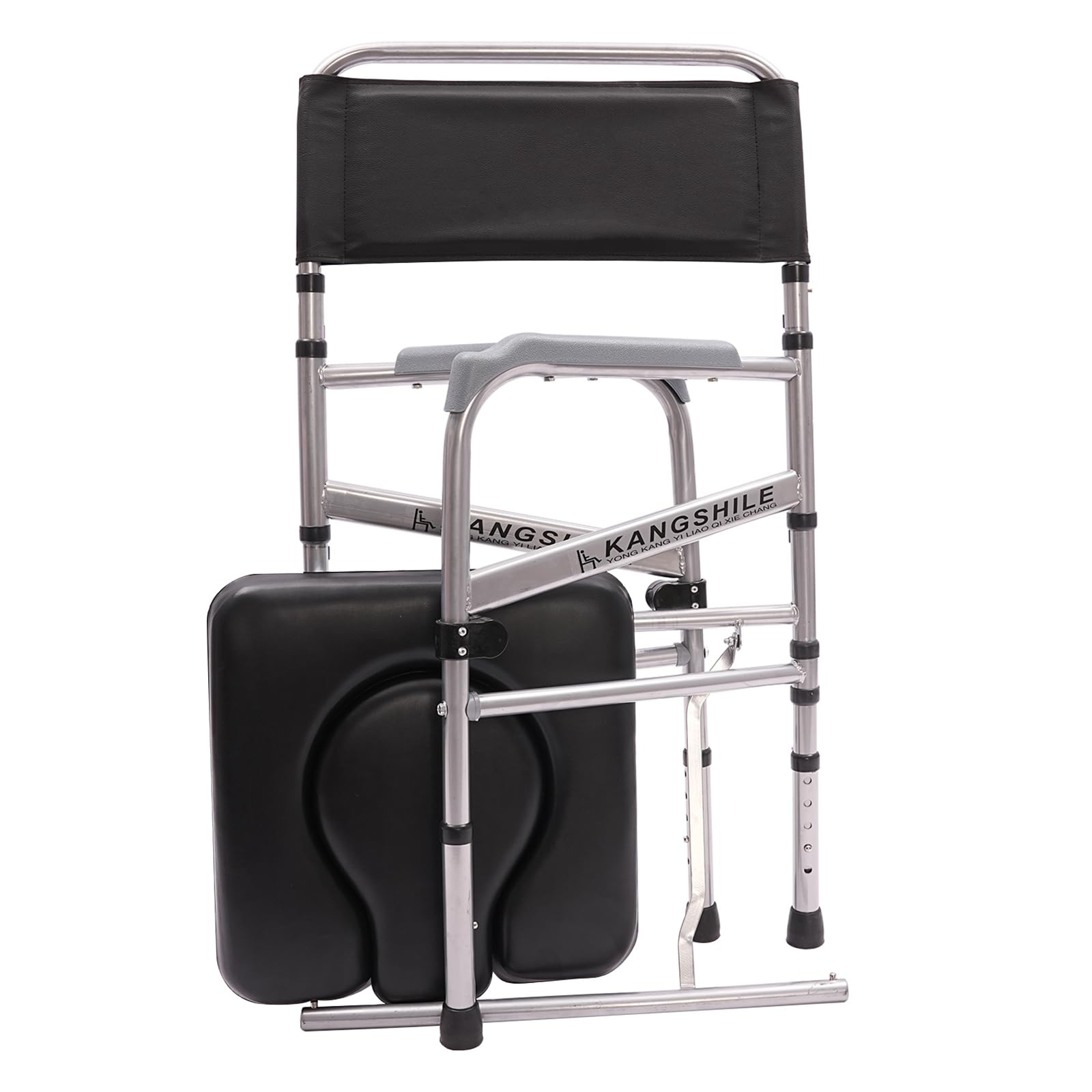 Krzesło toaletowe, składane, wodoszczelne, dla seniorów, zdejmowana toaleta, regulacja wysokości 44-54 cm, do toalety, krzesło nocne