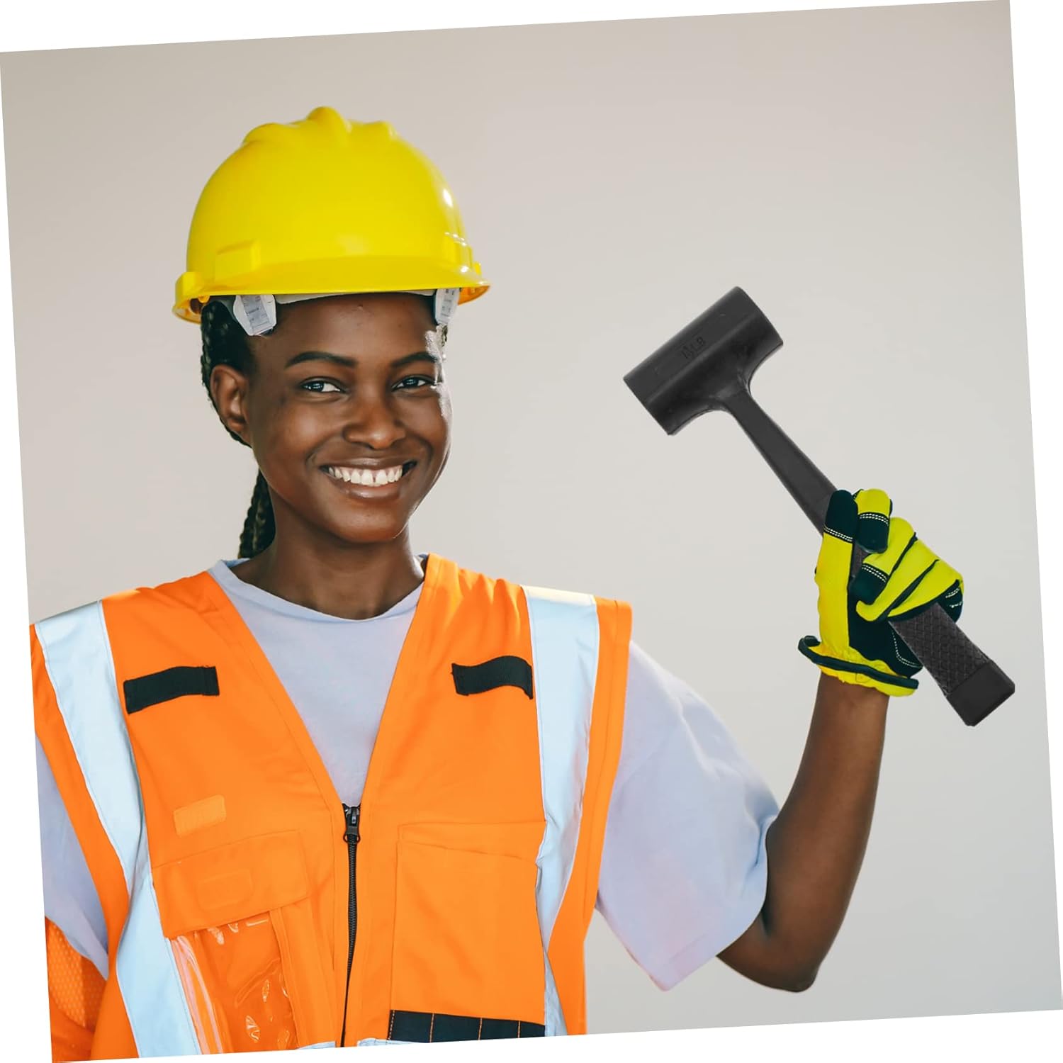 2Pcs Non Slip Flooring Installation Hammer Ergonomic Rubber Mallets for Tile and Marble for DIY Projects and Home Renovation