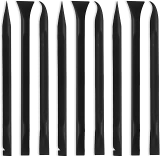 9 PCS Crevice Cleaning Tool, Non-scratch Plastic Scraper Multi-purpose Sticker Remover Tool, Multi-functional Cleaning Pens for Tight Spaces Kitchen and Auto Detailing (Black)