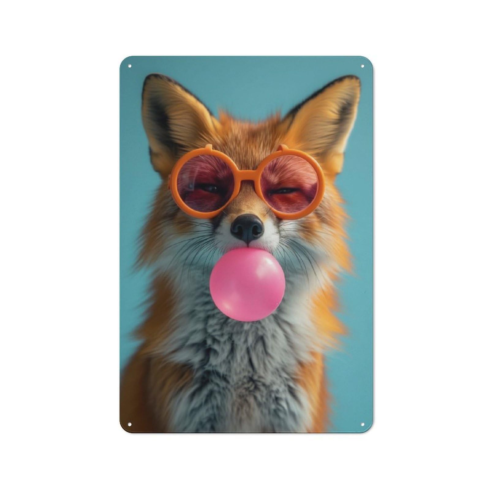 Everyday Fox Bubblegum Metal Gift Sign 30x20cm, Room Wall Plaque for Home, Shop, Pub Or Studio Wall