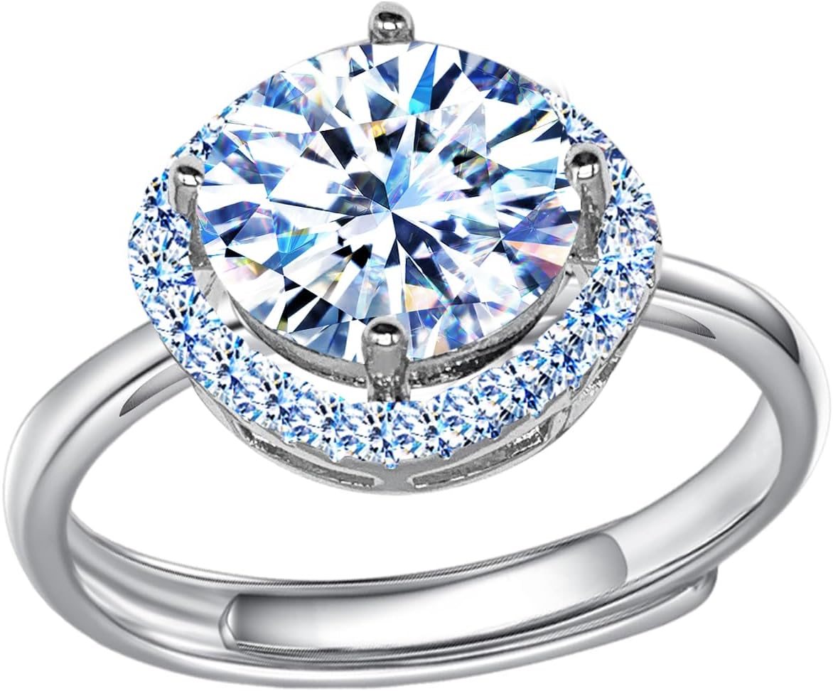 5 Carat Moissanite Pendant Necklace 18K White Gold Silver Plated Necklace with Moissanite D Color Ideal Cut Diamond Necklace