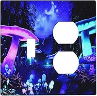 Vista 145 de Placa de pared de tortugas marinas, hierba oceánica, medusas, peces y algas marinas, placa de pared de doble palanca, cubierta de interruptor de luz