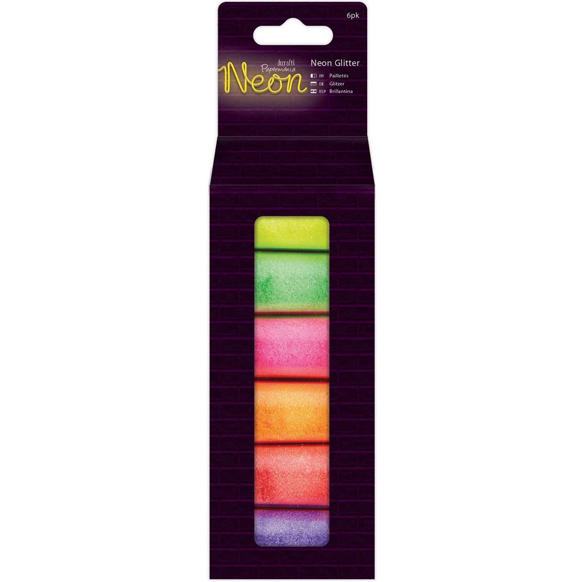 docraftsPapermania Neon Glitter (6 pack),0.02x2x5.5 cm