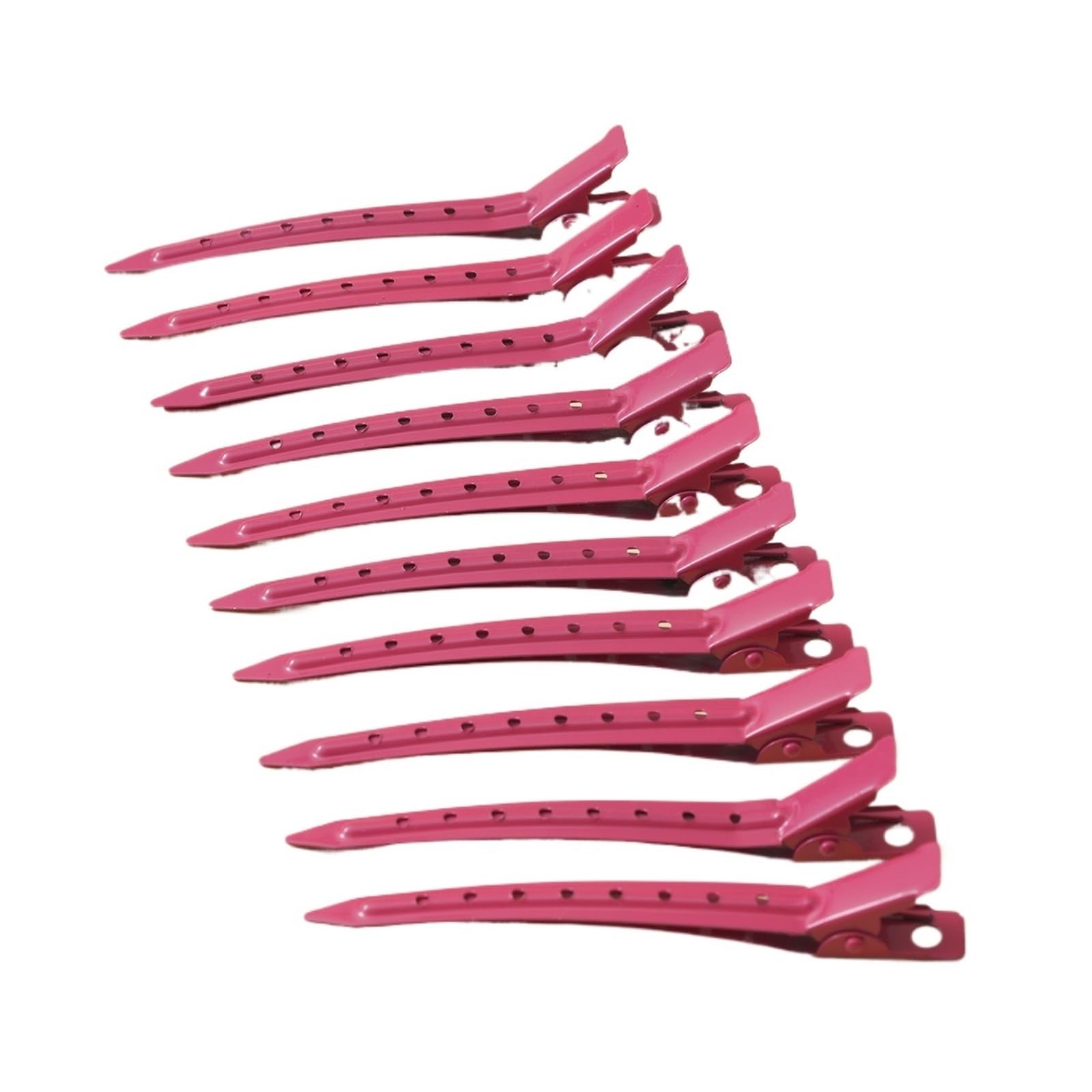 Metal Clip Curly Hairpin Hairstyle Hair Styling Clips Clamps Haircut Hairclip Tools Fluffy Root Barrette(G 10PCS Rose red)