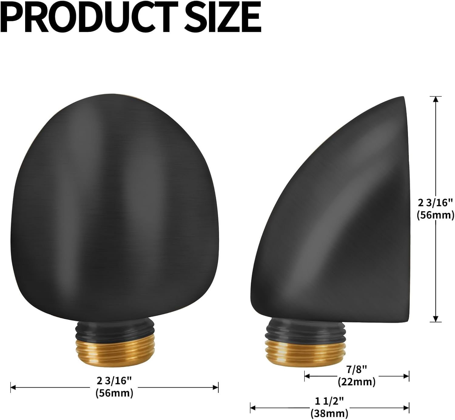 50560-BL Water Supply Elbow For Hand Shower Elbow With Holde, Wall-Mount Supply Wall Elbow For Hand Held Shower Elbow Adapter,Wall Supply Elbow For Hand Shower Drop Elbow.Matte Black
