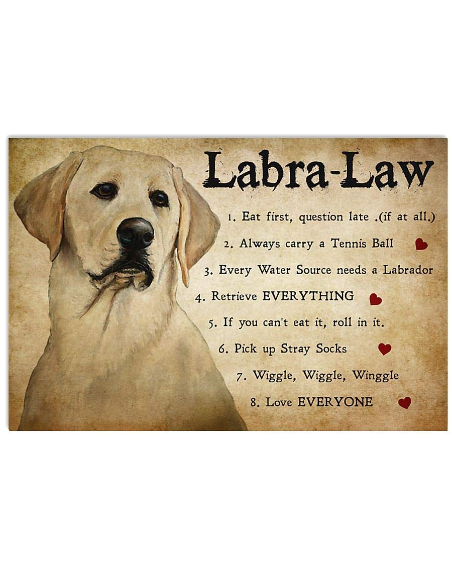 Nuboxx Yt_1 Labrador Labra-Law Dog Eat First Question Late Retro Tin Sign Sign For Street Garage Family Cafe Bar People Cave Farm Wall Bathroom Decoration Crafts Metal Tin Sign 6X8 Inch