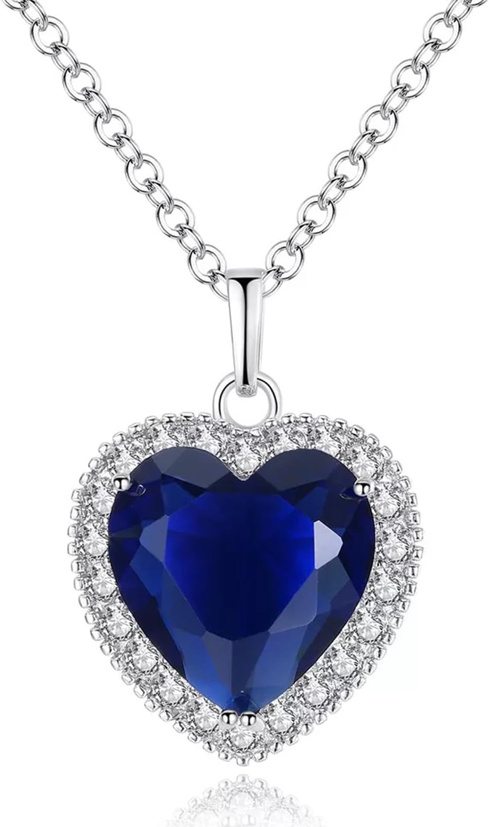 AILUOR Titanic Heart of The Ocean Neckalce, Sterling Silver Necklace Pendants Jewelry