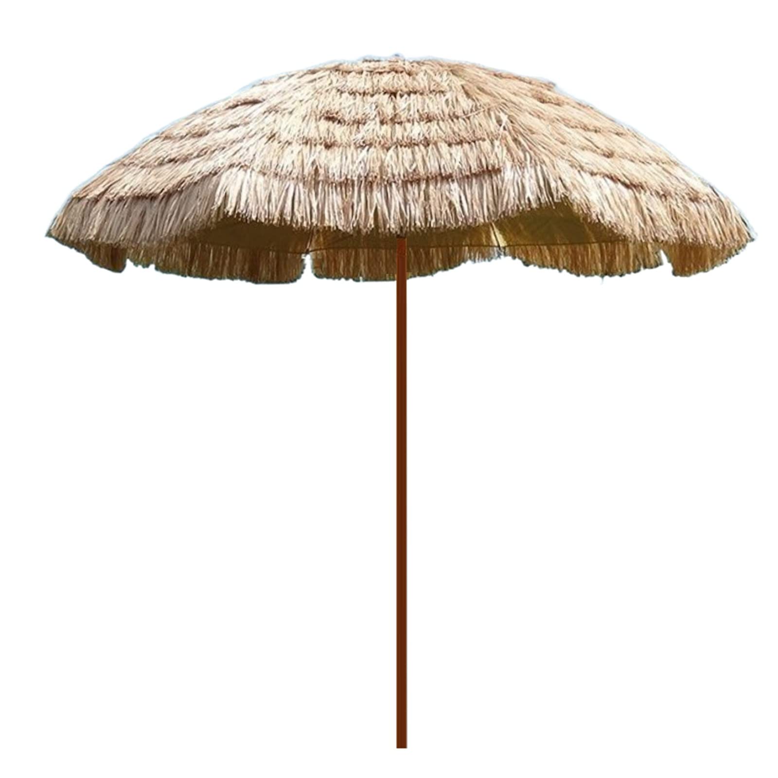 Parasol playa con techo de paja ajustable para evitar el calor sofocante 8