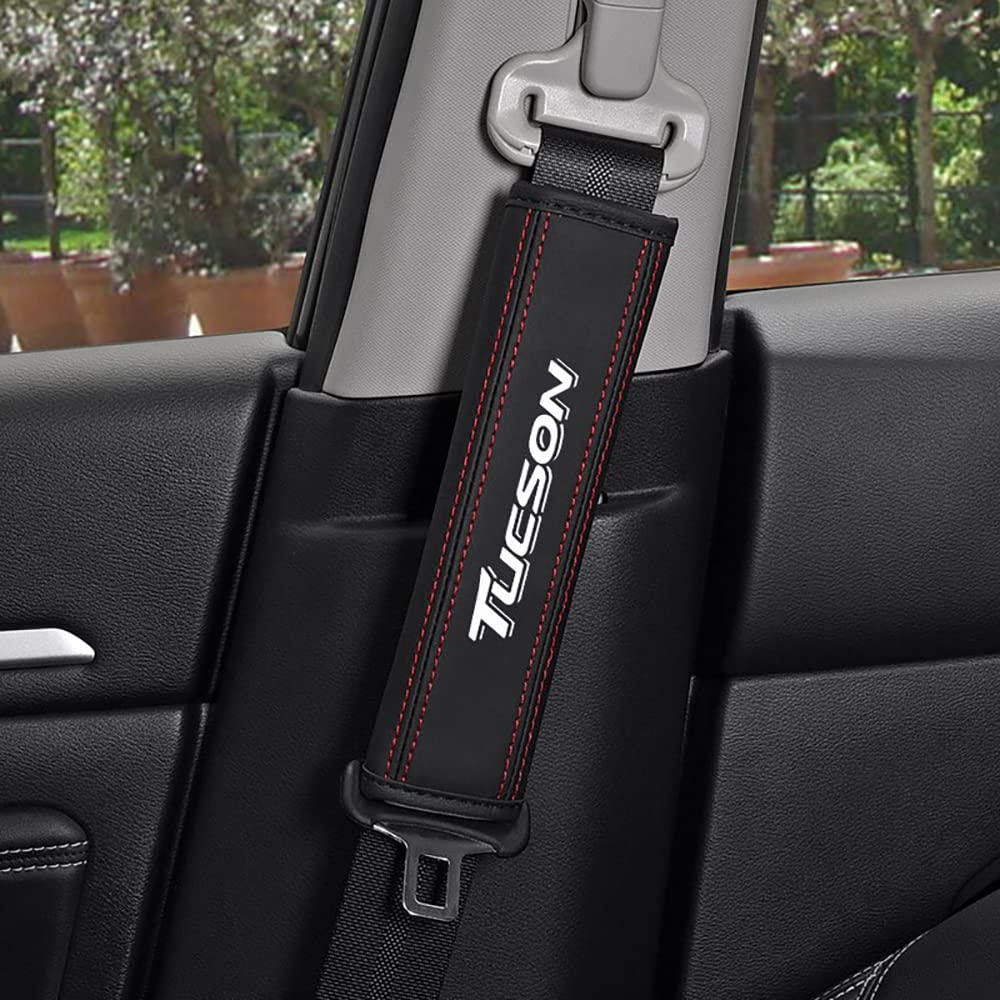 2 Coche Cuero Almohadillas para Cinturón de Seguridad Protectoras, para Hyundai Tucson Accesorios Interiores