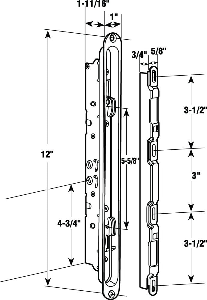 🛒 Crаzу Dеаlѕ Prime-Line Products E 2475 Multi-Point Mortise Latch and Keeper with 12-Inch Hole Centers