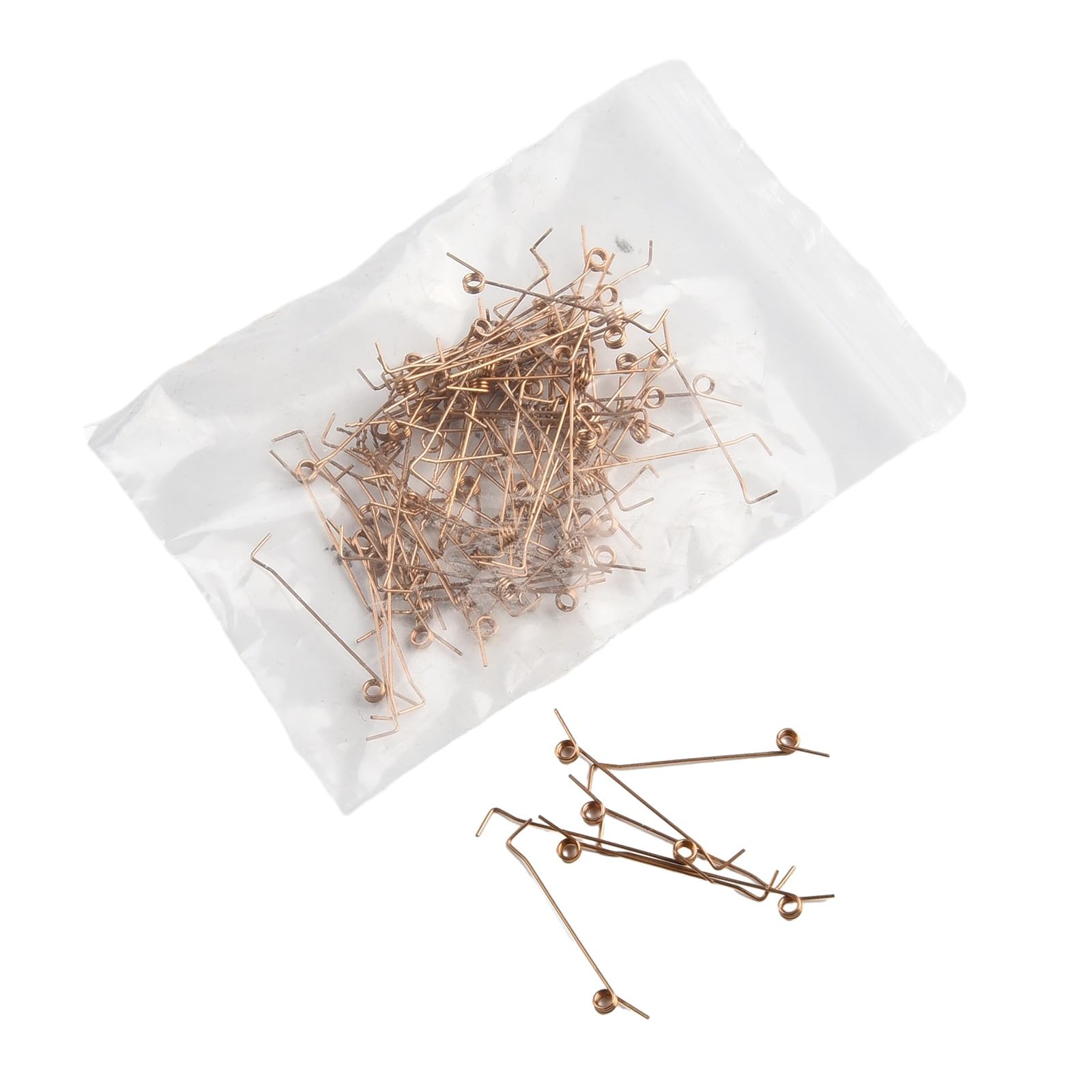 Lot de 90 ressorts de marteau en fil de cuivre pour pièces de rechange pour piano droit, doré, environ 25 x 6 mm