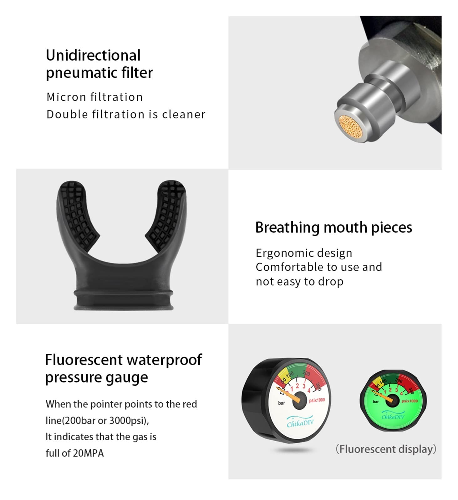 Sprzęt do nurkowania Mini Sprzęt Do Nurkowania Butelka Do Nurkowania Butelka Z Tlenem Zestaw Do Nurkowania Z Adapterem Korzystanie z bezpieczniejszego(Diving equipment B)