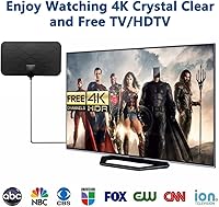 Vista 2 de Antena de TV Interior Antena Digital, Antena de TV Portátil para Canales Locales, Recepción de 360°, Compatible con Televisión Inteligente 4K 1080p