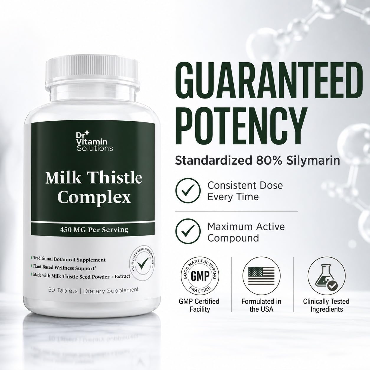 Milk Thistle Supplement 450 mg, 80% Silymarin for Liver Support and Detox — Amazon image 7