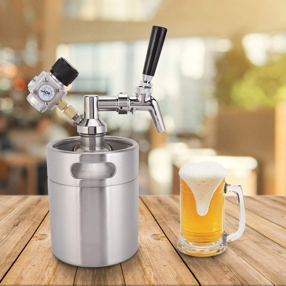 Mini-Bierfass aus Edelstahl, automatischer Growler, Kaffeefass, tragbarer Kegerator, Bierzapfanlage, selbstgebrauter Bierturm für den Heimgebrauch und Partys
