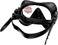 Mască de scufundări SEAC Pura, fără ramă, din silicon, cu lentilă unică, strat anti-aburire, cataramă 3D, negru, pentru snorkeling și scufundări 5