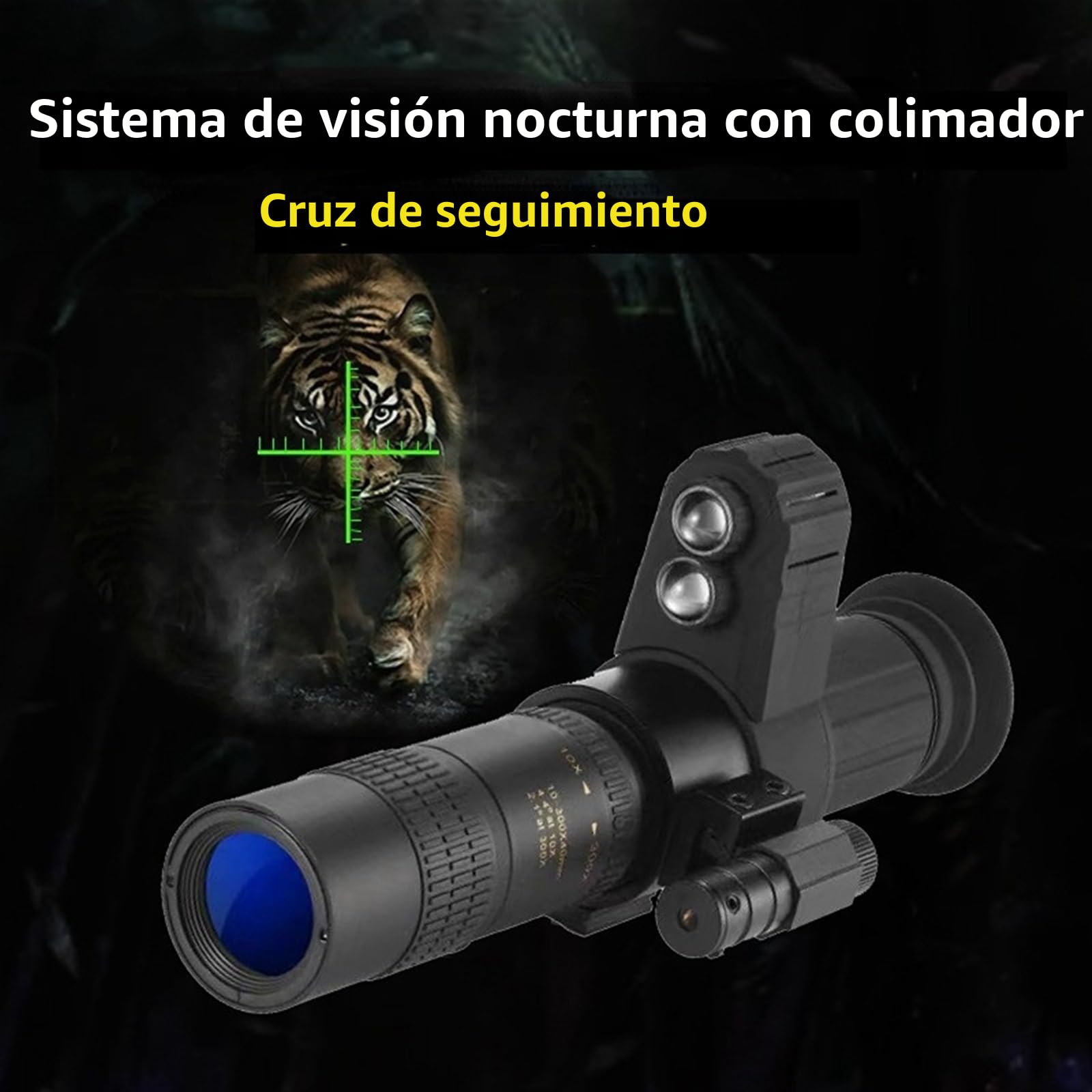 Visión Nocturna Digital Dispositivo de visión Nocturna infrarroja con Puntero Cruzado de 850nm + mira láser táctica de búsqueda HD, Monocular, telescopio de IR