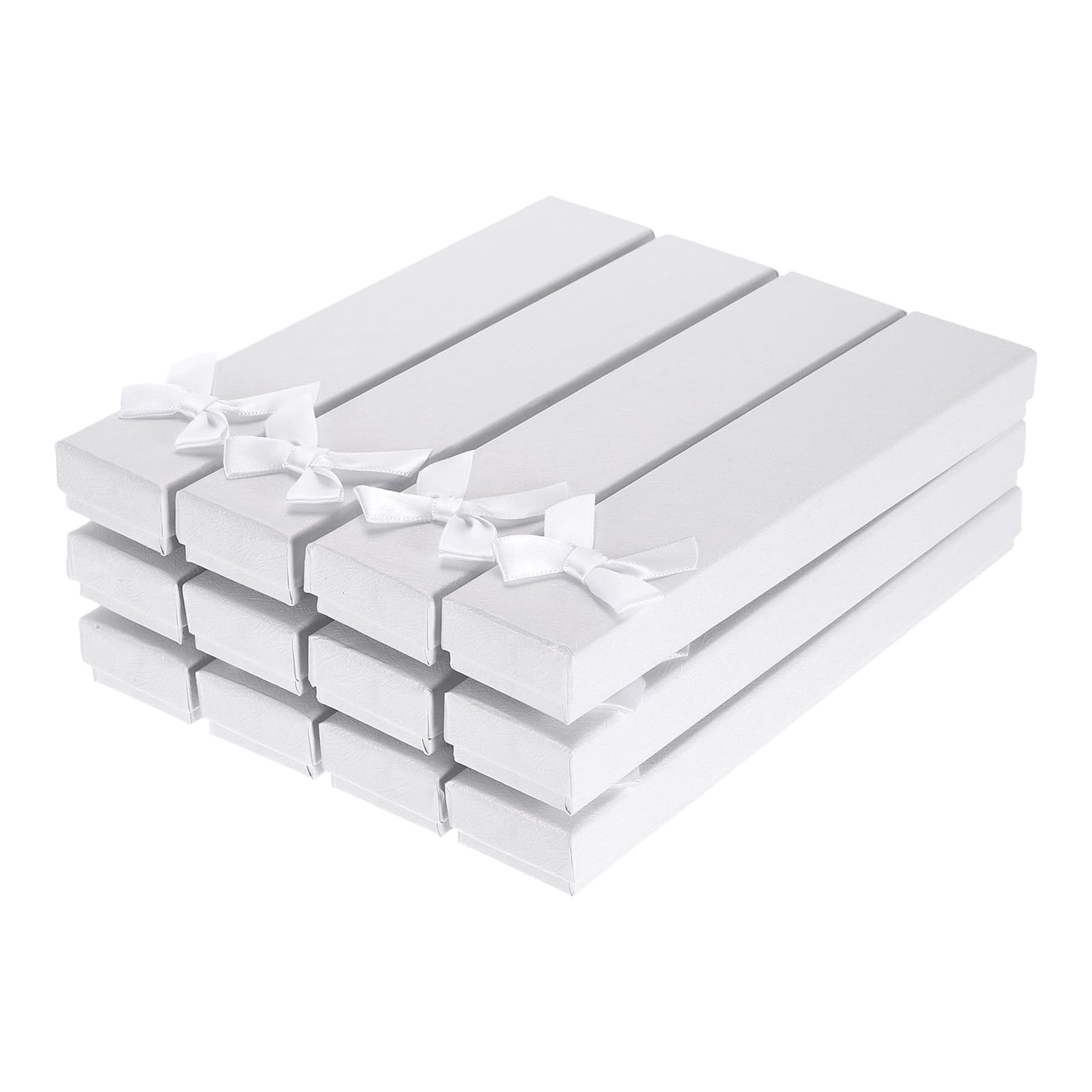 Boîte cadeau bijoux rectangle avec nœud pour proposition et fête lot de 12