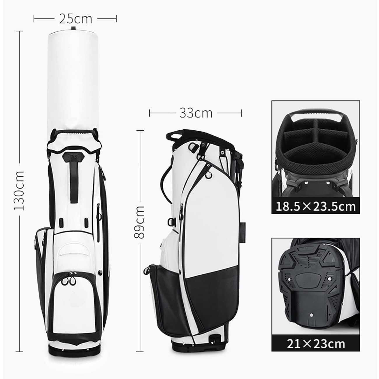 Tragbare Golf-Standtasche for den Außenbereich, wasserdichte Golftasche aus Leder, Basis mit hoher Härte, Leichter Golfschläger-Organizer for Golfplätze und Reisen