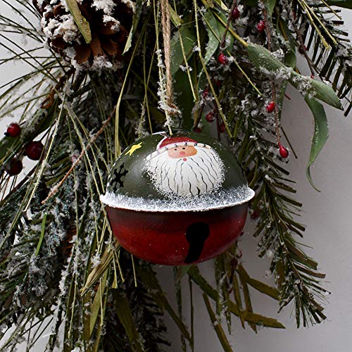 Christmas Tree Ornament Metal Rustic Jingle Bell Hanging Ornaments With Snowman Santa, Decorative Sleigh Bells Winter Decor Xmas Party Supplies Holiday Decoration For Home (Set Of 4) #TOP6