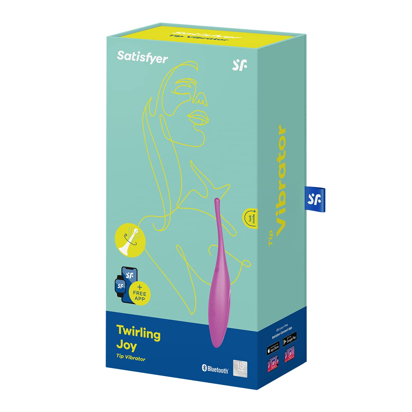 Satisfyer Twirling Joy App Vibrator Rosa | Juguete sexual con control por app y resistente al agua (IPX7) | Silicona | Punta de estimulación con motor potente | Ideal para estimulación íntima