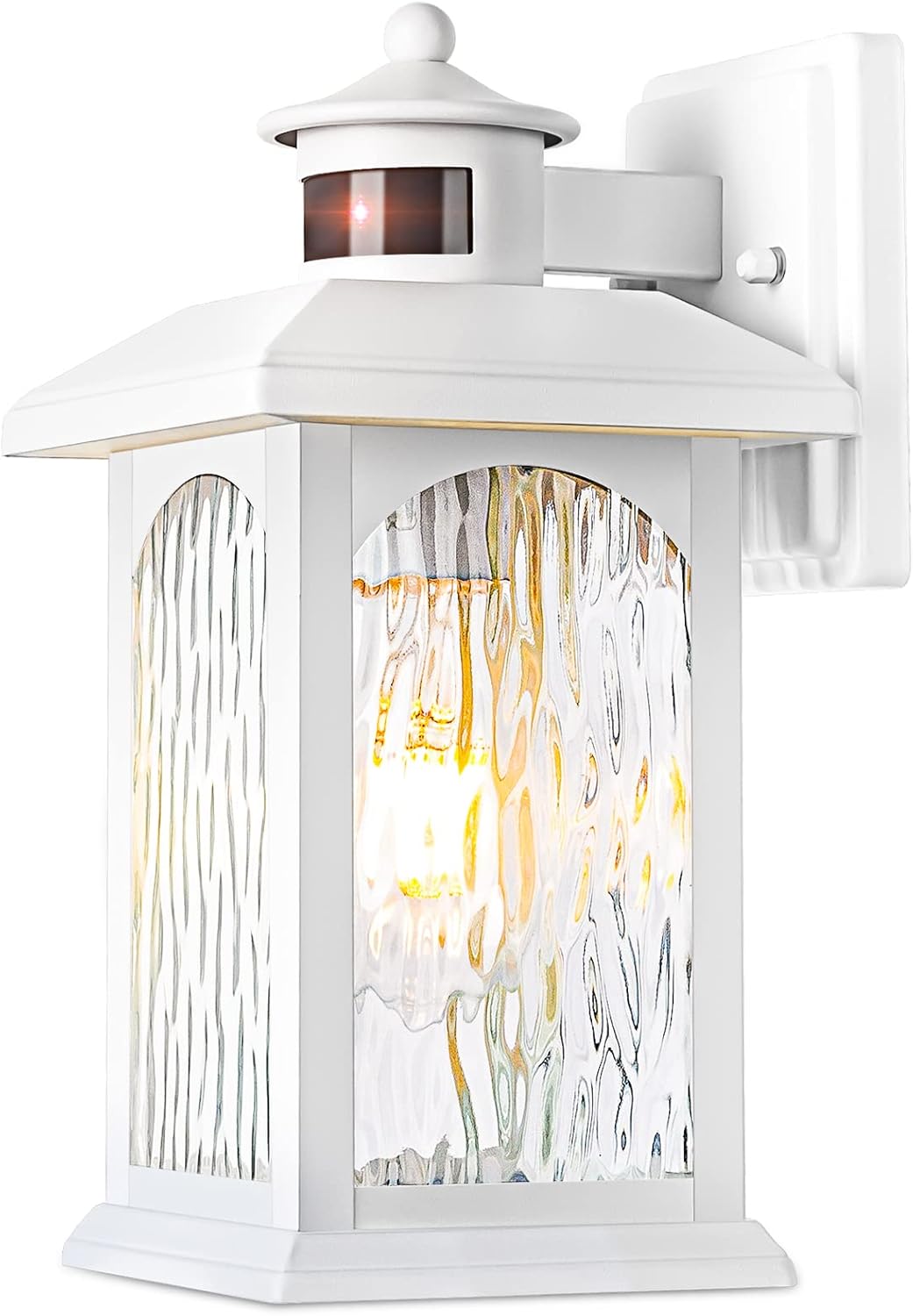 Motion Sensor Outdoor Wall Sconce, White Dusk to Dawn Motion Sensor Lighting, Smart & Waterproof Wall Lights & Exterior Light Fixture, Porch Lights with Rippled Glass for Garage House Motion Sensor Outdoor Wall Sconce, White Dusk to Dawn Motion Sensor Lighting, Smart & Waterproof Wall Lights & Exterior Light Fixture, Porch Lights with Rippled Glass for Garage House