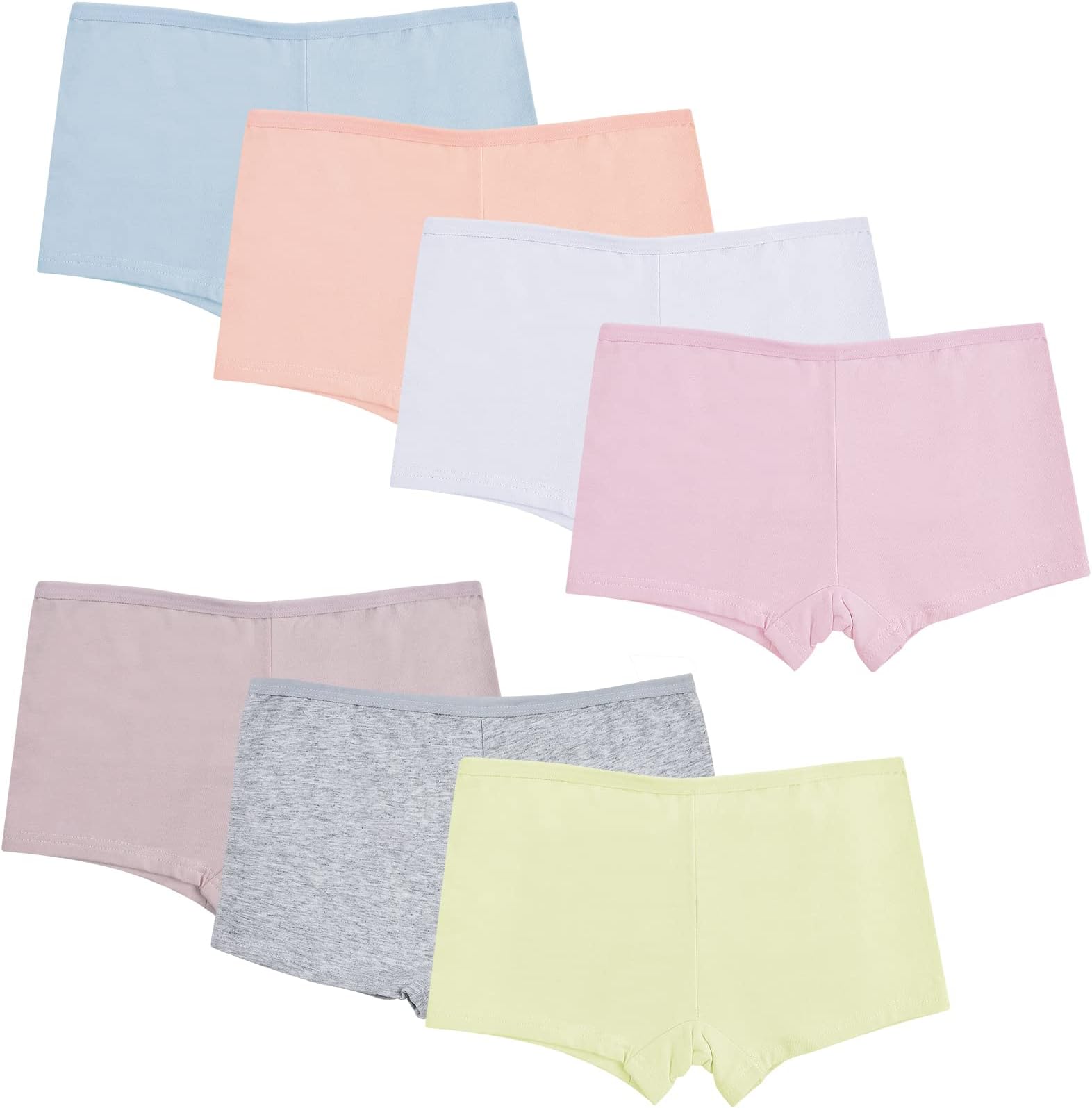 POWER FLOWERGirls Multipack Essential Cotton Boxer shorts Comfortable Knickers Underpants Size 2-12 Years (Pack of 7)