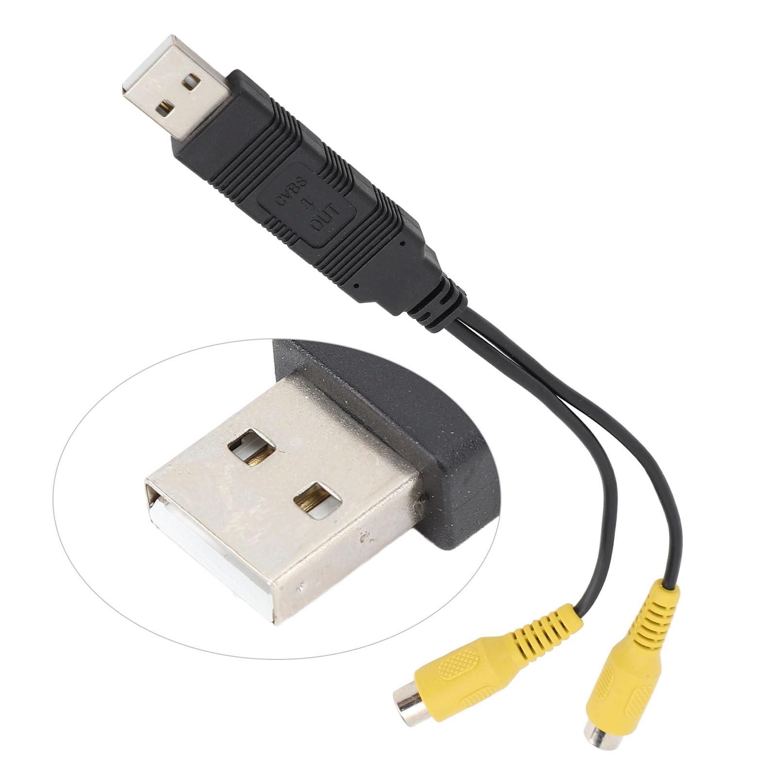 Adattatore Uscita Video, Adattatore Convertitore Audio Video Cvbs Composito RCA, Adattatore Uscita Video da USB a Cvbs Video HD Adattatore Cavo Interfaccia USB a RCa Facile da Usare Per Veicolo