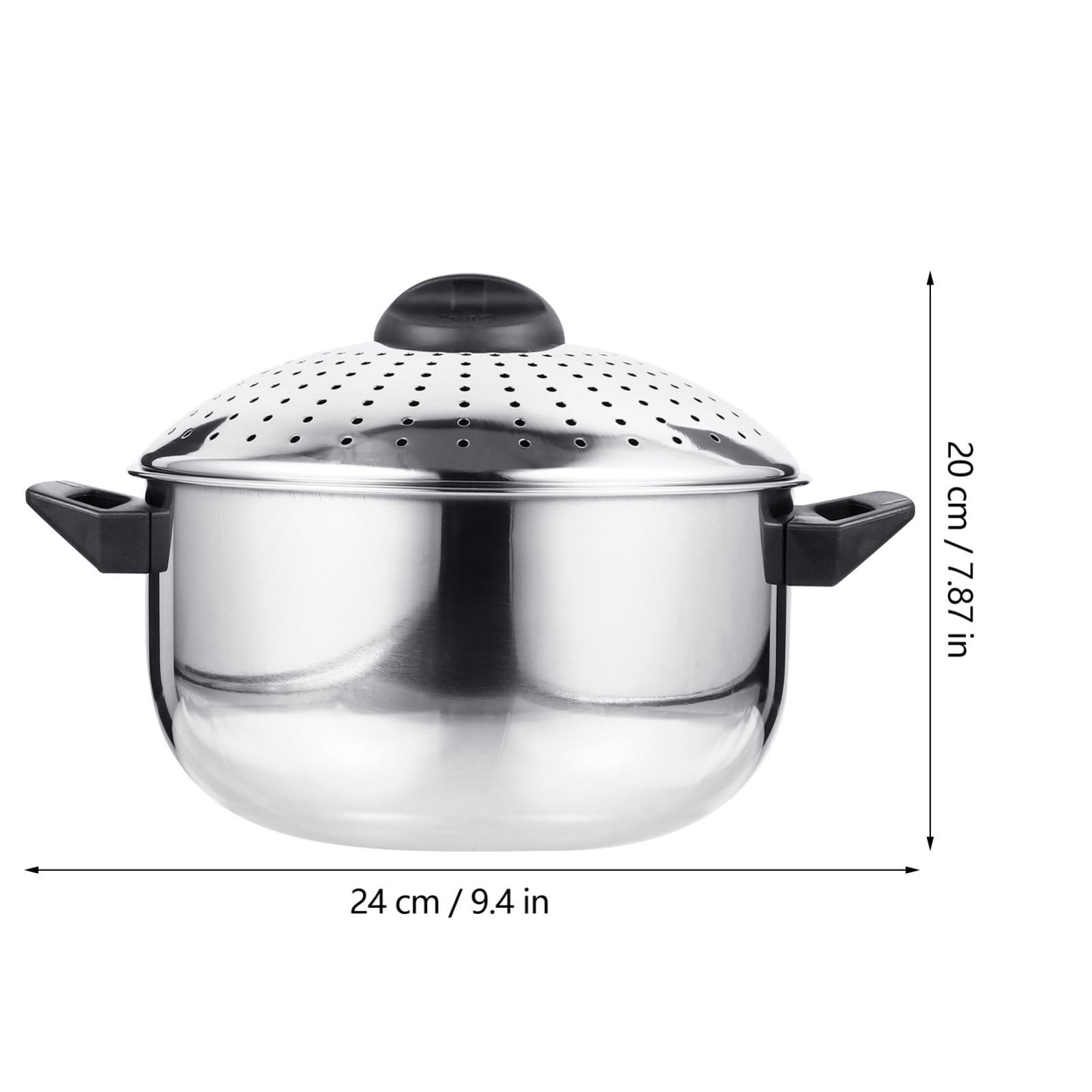 Pentola per Cuocere Pasta in Acciaio Inossidabile Coperchio Scolapasta, Resistente alla Ruggine e Facile da Lavare per Cucina Quotidiana