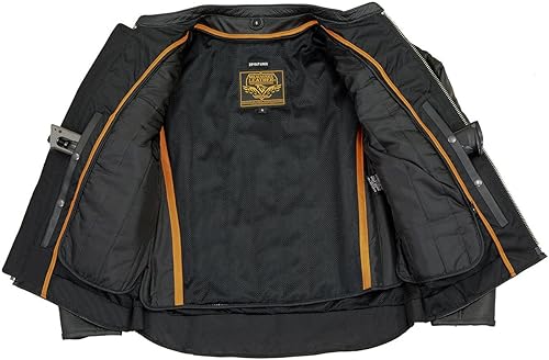 Miniatura 3 de Milwaukee Leather SH1408 Chaqueta de cuero para motocicleta con ventilación y estilo deportivo para hombre