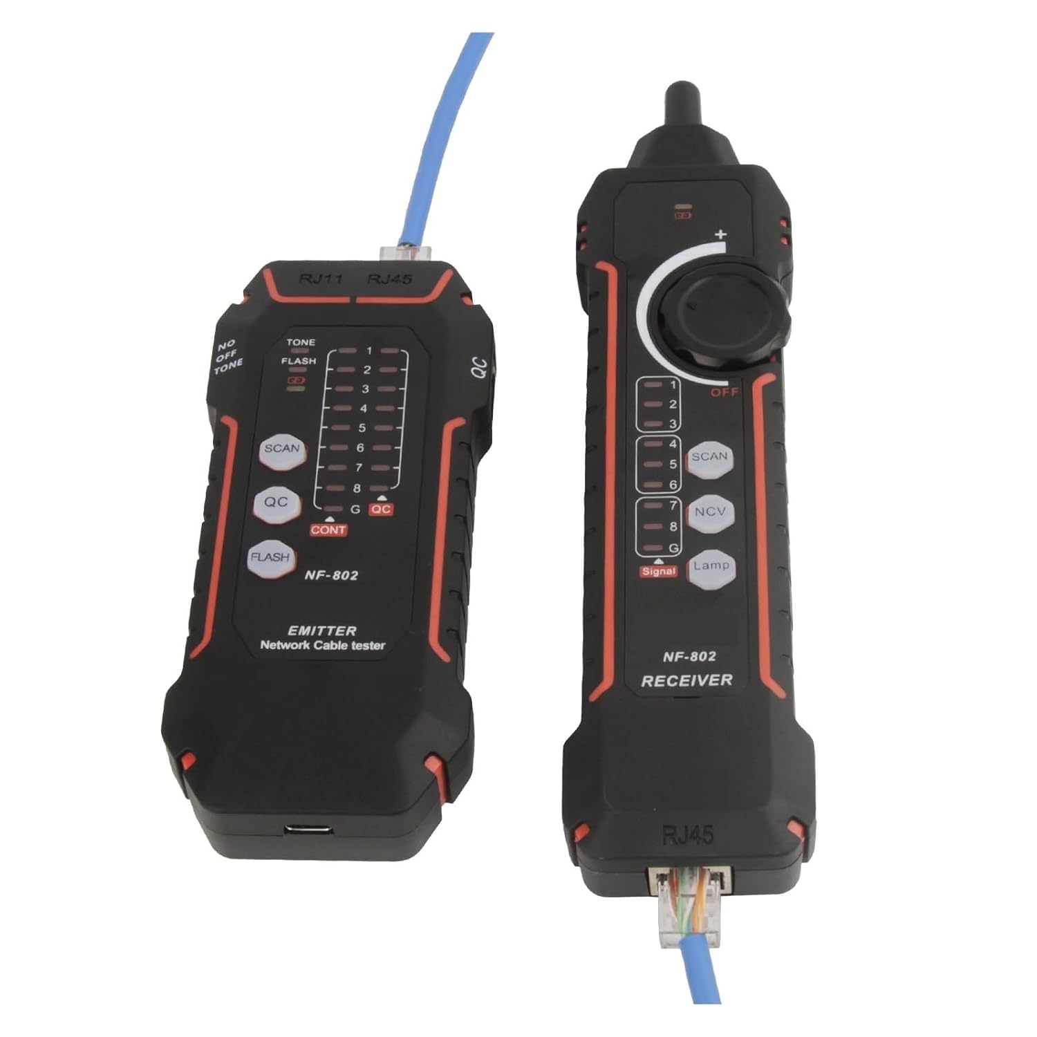 NF-802 LAN Tester Network Wire Tracer Cable Tracker RJ45 RJ11Telephone Line Finder Repairing Networking Tool