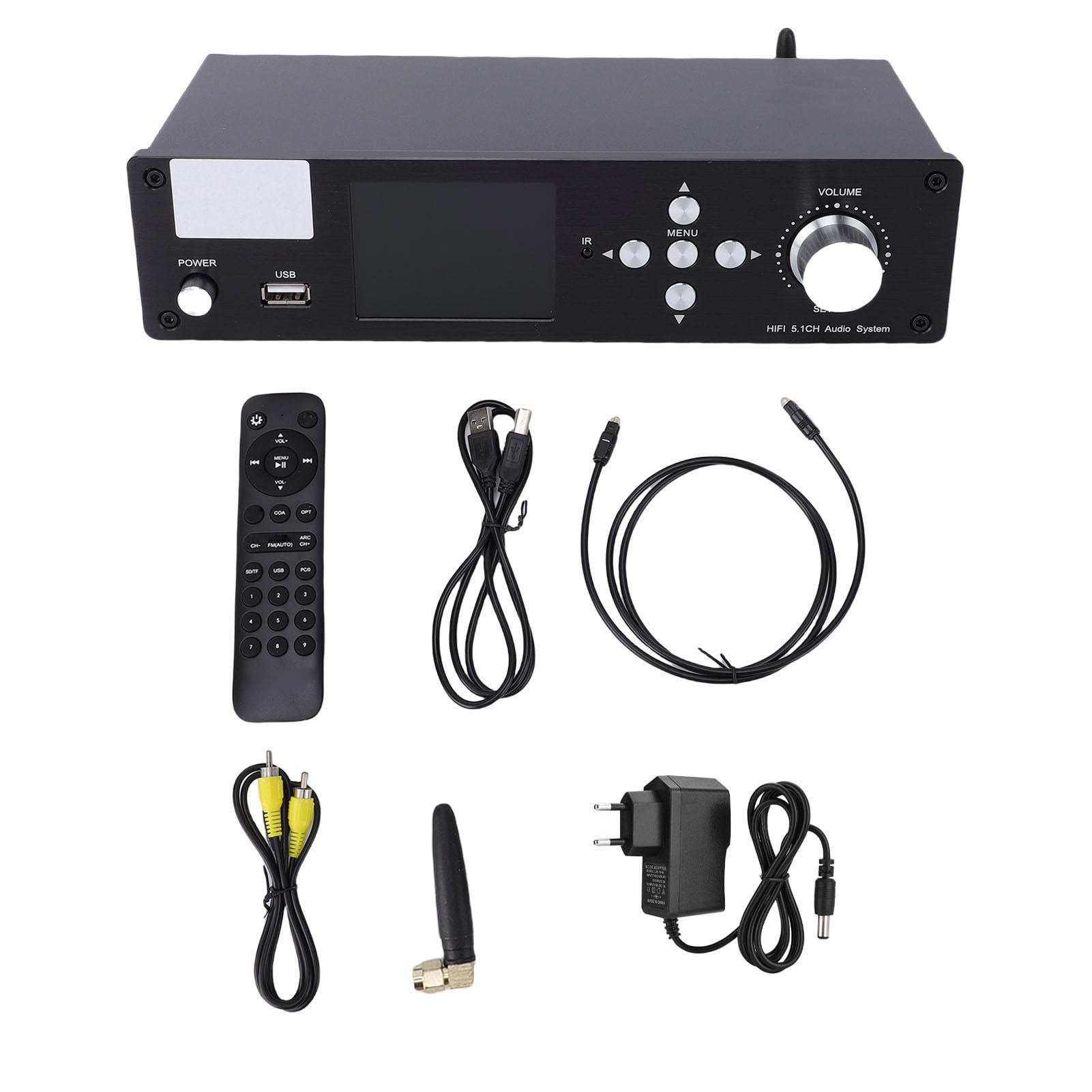 Tonysa Décodeur Audio 5.1, Convertisseur DAC avec HDMI ARC/optique/coaxial/USB, Décodeur DTS vers Récepteur Bluetooth5.0 5.1CH pour TV Home Cinéma (Black)