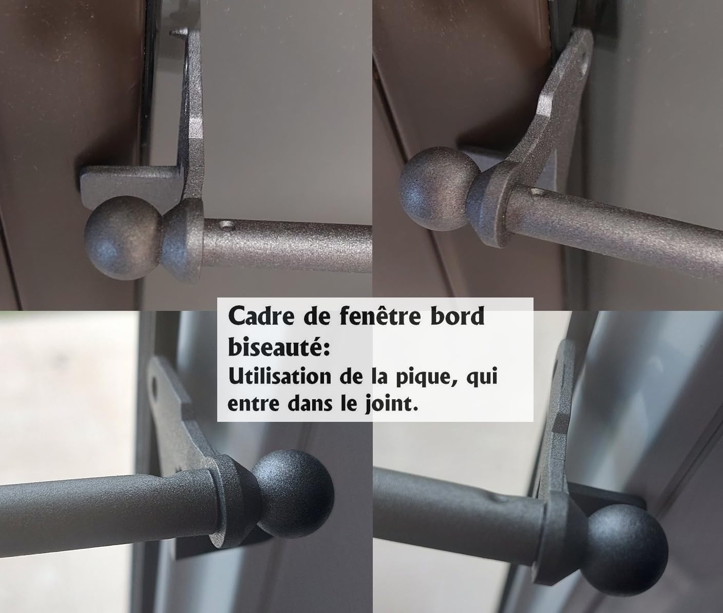 MadeInNature Lot de 2 tringles à Clipser, Autobloquantes, Montage sans Vis ni perçage Fix’VIT Extensibles, Couleurs et Longueurs au Choix (Extensible 50x80 cm, Lot de 2 Embout Boule Béton)