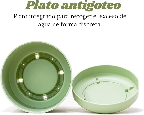 Maceteros Decorativos Interior Exterior 14 cm Pack 6 Macetas Plástico con Plato Incorporado, Tiestos para Plantas Interior, Plástico Resistente, Macetas Decorativas Modernas (6 x Pastel 14cm) - 3