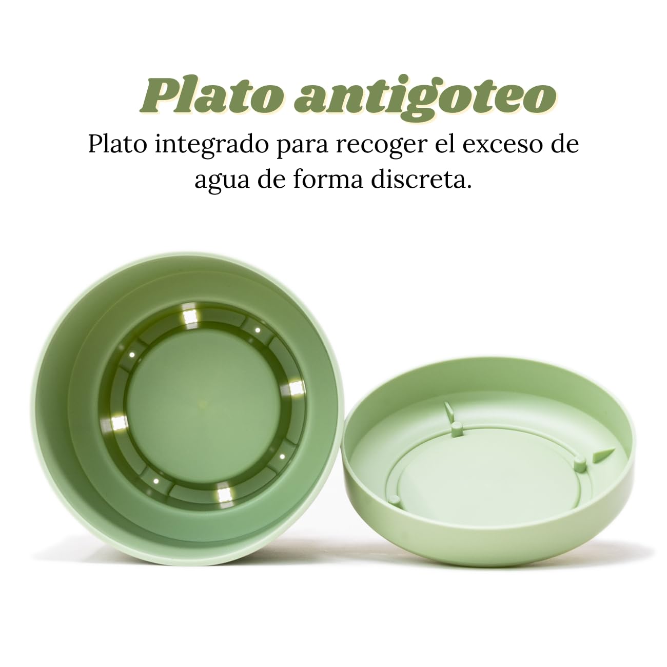 Maceteros Decorativos Interior Exterior 14 cm Pack 6 Macetas Plástico con Plato Incorporado, Tiestos para Plantas Interior, Plástico Resistente, Macetas Decorativas Modernas (6 x Pastel 14cm) — view 3