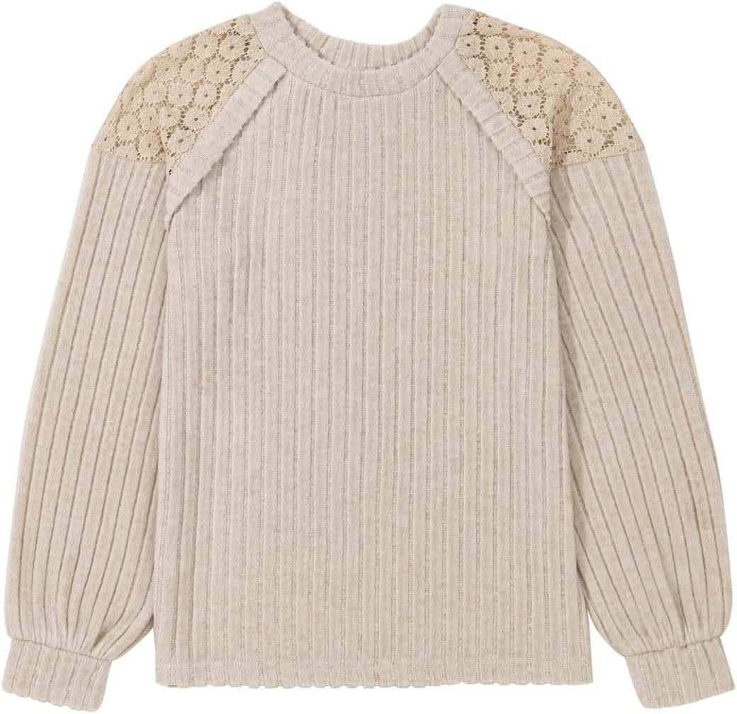 blibean Tween Girls Fall Shirts Long Sleeve Lace Tops Size 6-15 Years - Image 6