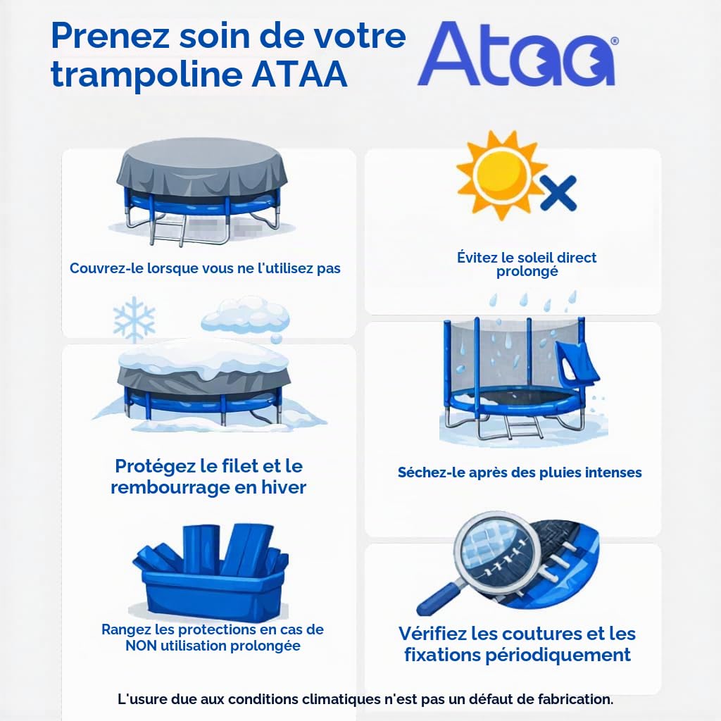 Trampoline Enfant 140 cm Bleu avec Filet de Sécurité