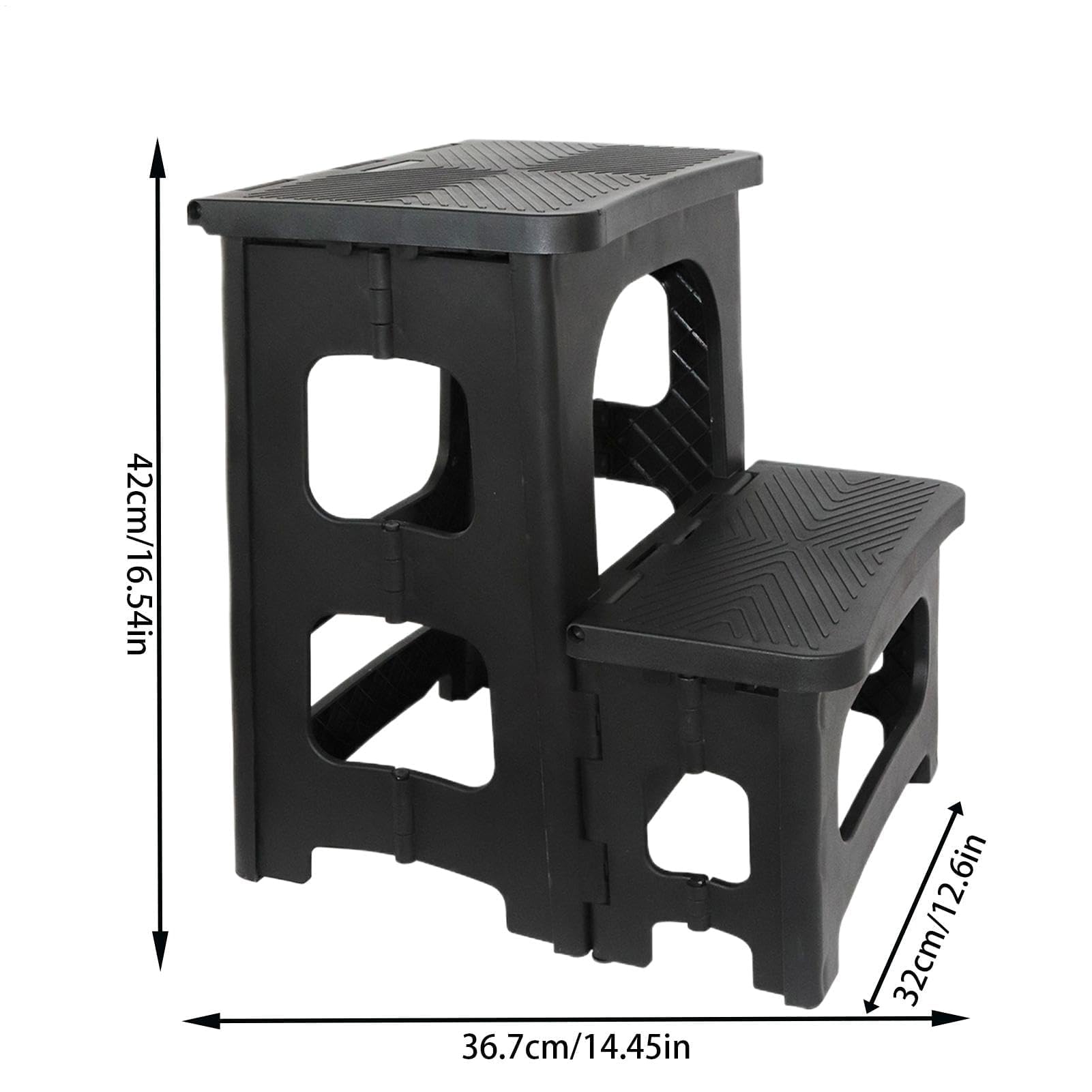 Taburete plegable de 2 peldaños capacidad de carga de 110 kg pedale ancho diseño o para cocina y uso al aire libre fácil almacenamiento escalera a y segura