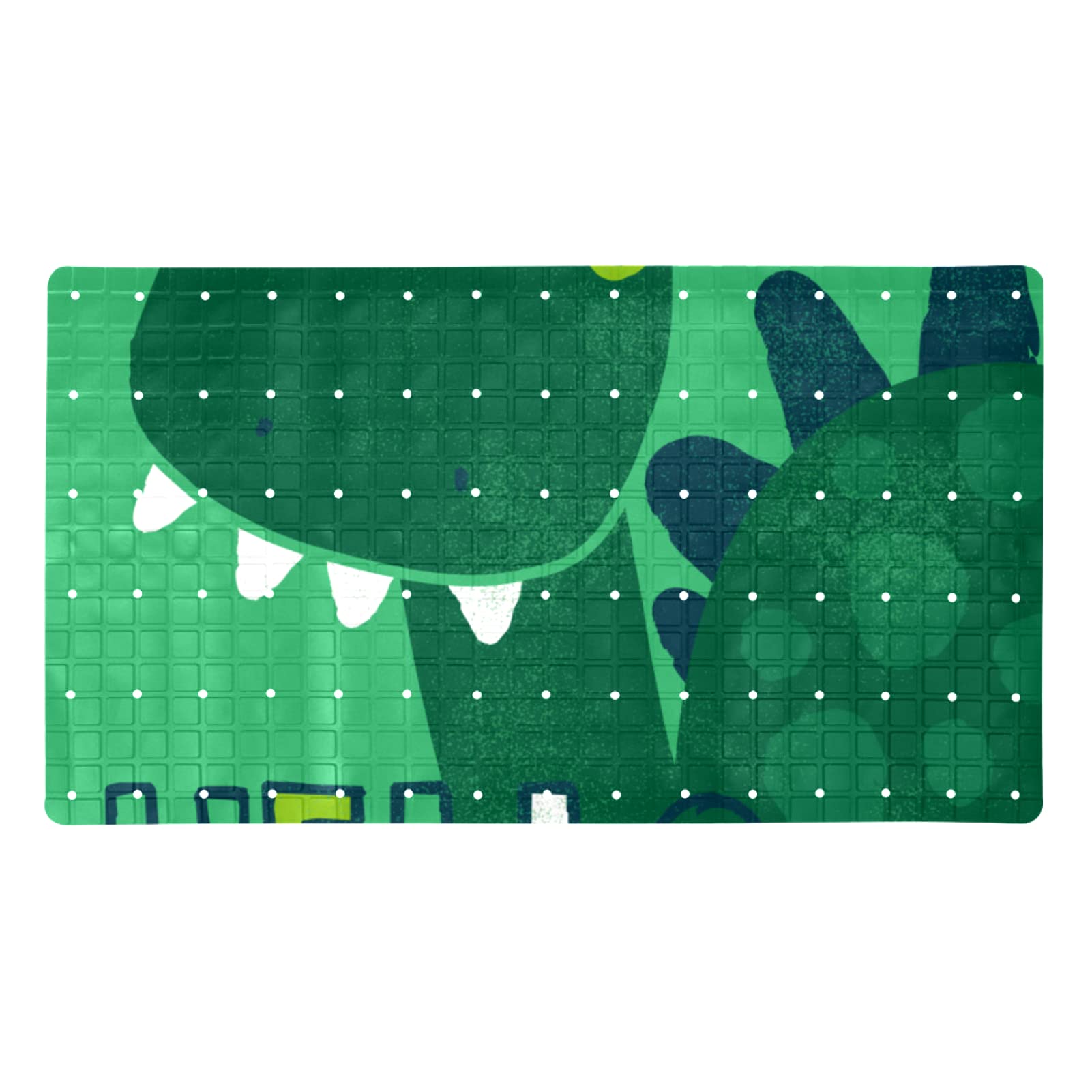 Tapis de bain antidérapant dinosaure vert 71x40 cm pour enfants