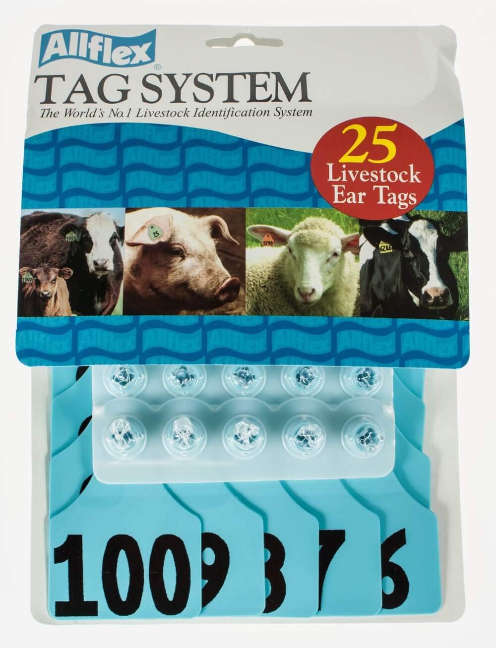 Flexall Allflex Global Maxi Numbered Cattle Ear Tags Blue 76-100