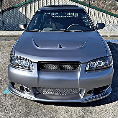 SPEC-D TUNING Black Projector Headlights Compatible with 2000-2003 Nissan Sentra, Left + Right Pair Headlamps Assembly