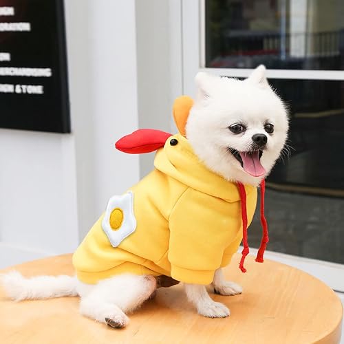 Maruomiki Warm Dog Winter Clothes - Abrigo con capucha para perro, pato amarillo, talla L
