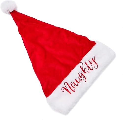 Miniatura 3 de Blue Panda Naughty and Nice Christmas Santa Hats (paquete de 2, rojo)
