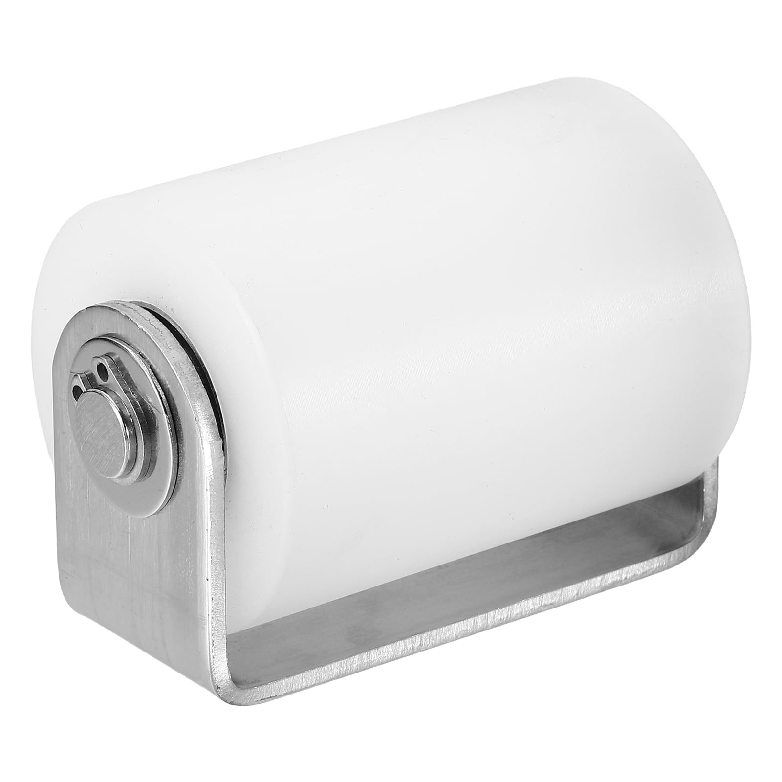sourcing map Slide Gate Guide Roller, 65mm Nylon Sliding Gate Guider with C Post Welded Bracket, Ball Bearing Side Roller Assembly for Sliding Door 50mm Dia, White